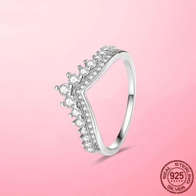 Nieuwe Vingerring 925 Sterling Zilver Prinses Wishbone Ringen Voor Vrouwen Heldere Zirkonia Trouwring Verlovingssieraden Anel Cadeau 8 white