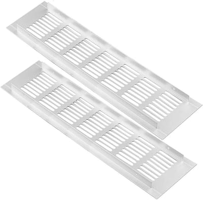 Ventilatieroosters - Luchtinlaten - Meubels Ventileren - Corrosiebestendig Aluminium - 2 Stuks 80x300mm - Wit