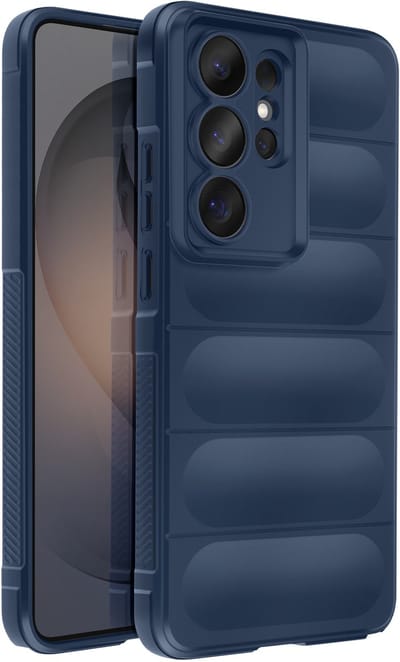 Amorus, Hoesje Geschikt voor Samsung Galaxy S26 Ultra zacht schokbestendig compatibel met draadloos opladen Qi, Nachtblauw