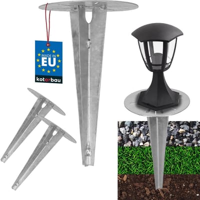 2x Grondpen voor Tuinverlichting - Stevige Inslaghuls voor Grondspots en Lampen