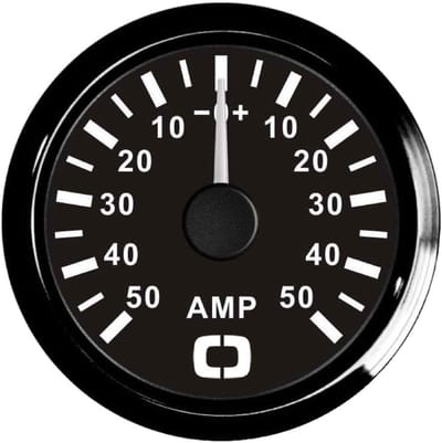 Osculati 12/24V zwarte Ampèremeter met Shunt 50A Ø51mm gatmaat | 27.320.23