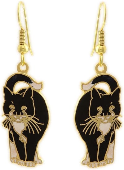 Behave - Oorbellen kat zwart - speels ontwerp - creatief & casual stijl