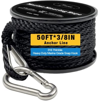 Dubbel Gevlochten Nylon Boot Anker Touw 50FT - Weerbestendig en Multifunctioneel