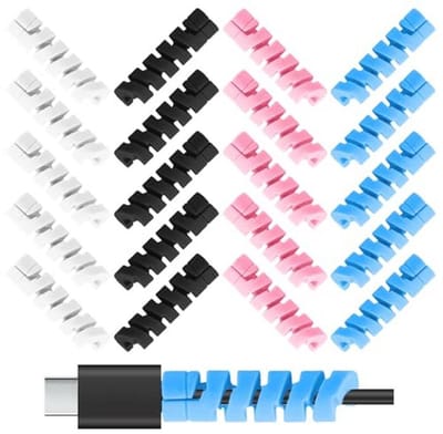 Oplaadkabelbescherming set van 20 stuks in 4 kleuren voor flexibele laadkabels