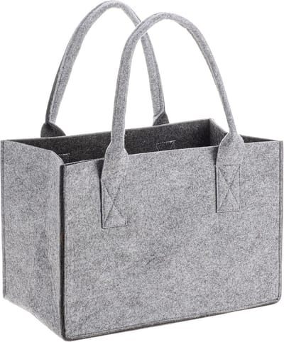 Vilten Boodschappentas - Opbergtas Shopper - Boodschappen Vervoeren - Gemakkelijk Schoon Te Maken - 26 x 38 x 24 cm