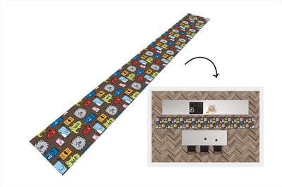 Keukenloper - Keukenmat - Patronen - Monster - Dieren - 400x50 cm - Keuken vloerkleed