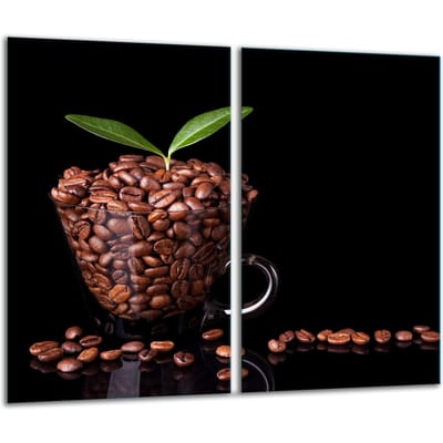 TMK ArtDeko - Serie - Glazen Snijplank - 2x 30x52 Koffie - Beschermplaat