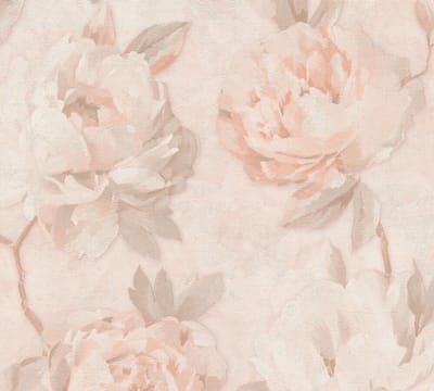 ROMANTISCHE ROZEN BEHANG | Floraal - Creme Oranje Roze Wit Grijs - A.S. Création Pintwalls III