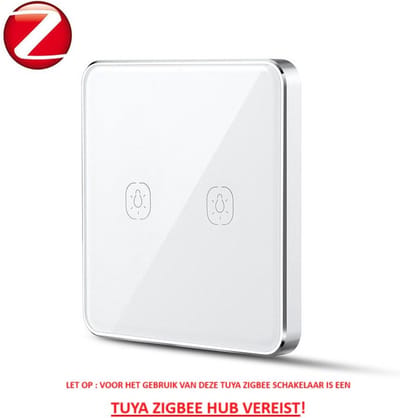 Tuya Zigbee 3.0 - Draadloze Schakelaar - Dubbele Knoppen - Scène Activatie - Batterijgevoed