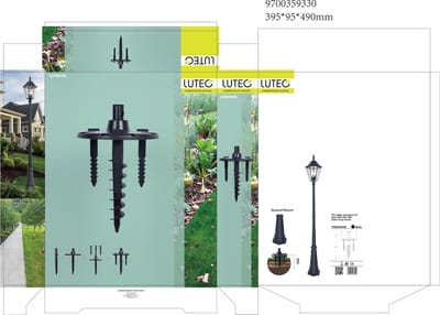 LUTEC London - Grondspie - Zwart