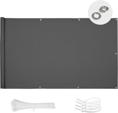 Balkonscherm 90 x 300 cm - Inkijkbescherming en UV-bescherming - Weerbestendig voor Balkon en Tuin