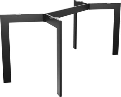 Zwarte metalen tafelpoten voor eettafel en salontafel, stalen constructie met vloerbeschermers, 190 x 70 x 72 cm