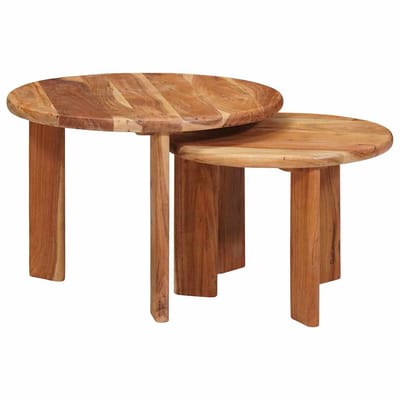 vidaXL - Nesting - Koffietafels - 2 - st - Bruin - Ø - 50 - x - 40 - cm