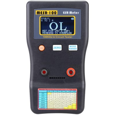 MESR-100 ESR Capaciteit Ohm Meter Professionele Meetcapaciteit Weerstand Condensator Circuit black & yellow