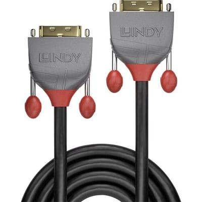 LINDY 36225 DVI-kabel DVI Aansluitkabel USB-C stekker 7.50 m Zwart