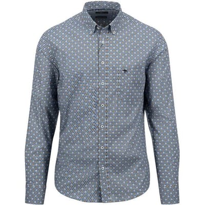 Fynch-Hatton Overhemd Fantasy Pattern Button Down Cloud Blue / male