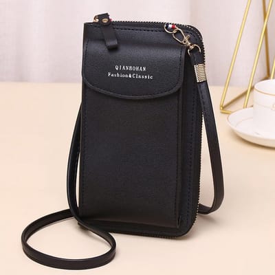 Dailygoods- Telefoonhoesje Dames - Kleine Telefoon Schoudertas - PU Lederen Crossbodytas - Verstelbare Schouderriem - Met Rits - Afmetingen 11x4x19 cm