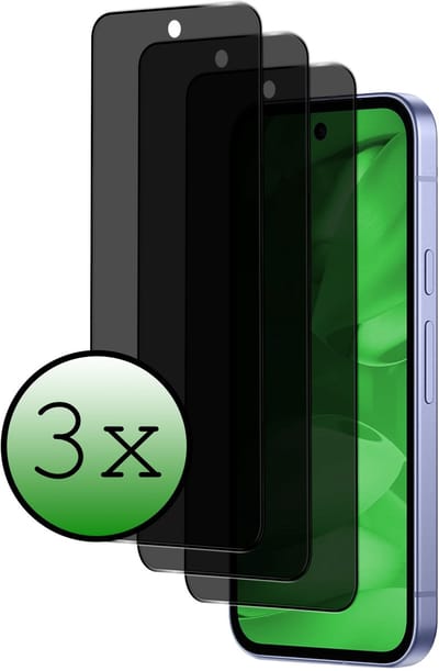 Screenprotector - 3 Stuks Geschikt voor Google Pixel 9a - Privacy Filter - Beschermglas - Gehard Glas - Tempered Glass - Screen Protector
