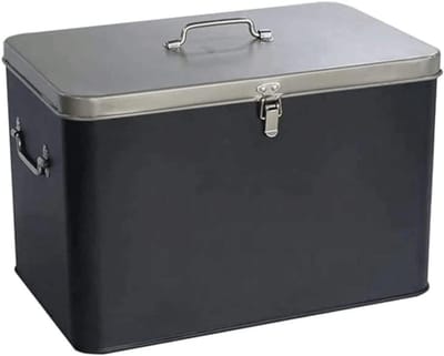 Broodtrommel - Broodbox - Brood Vers Houden - Grote Capaciteit - 128 liter - Zwart