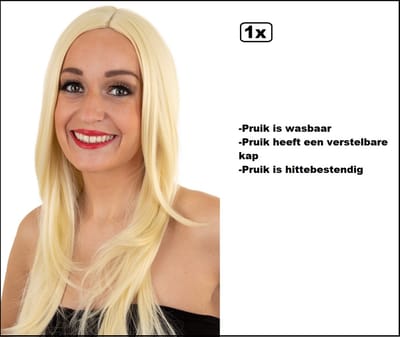 Luxe Pruik Anke lang blond - Wasbaar en verstelbare luxe pruik