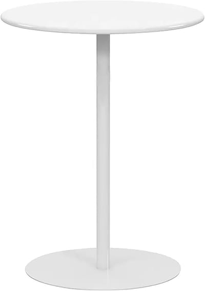 Ronde Bistrotafel - Eettafel Bar Tafel - Kleine Ruimtes - Stevige Metalen Basis - 48x62cm - Wit