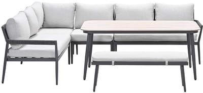 Garden Impressions Tineo lounge dining set 6-delig - donker grijs