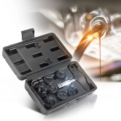 STAHLWERK Olie aftap gereedschap set 9 delig | olie wissel gereedschap | olie service speciaal profiel set | dopsleutelset voor kunststof olie aftappluggen van BMW | DAF | Ford | GM | MAN | Mercedes |
