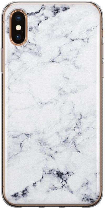 Leuke Telefoonhoesjes - Hoesje geschikt voor iPhone Xs Max - Marmer grijs - Soft case - TPU - Marmer - Grijs