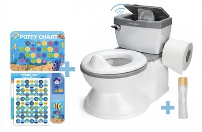 Leelofar Kindertoilet - Kinder Toilet Plaspotje - Peuter Toilettrainer Plaspot - Urinoir Trainer met Geluid - WC Potje voor Kinderen tot 22KG - Wit