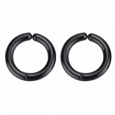 Oorringen zwart- klem- fake- geen gaatje -20 mm-geen gaatje-Charme bijoux