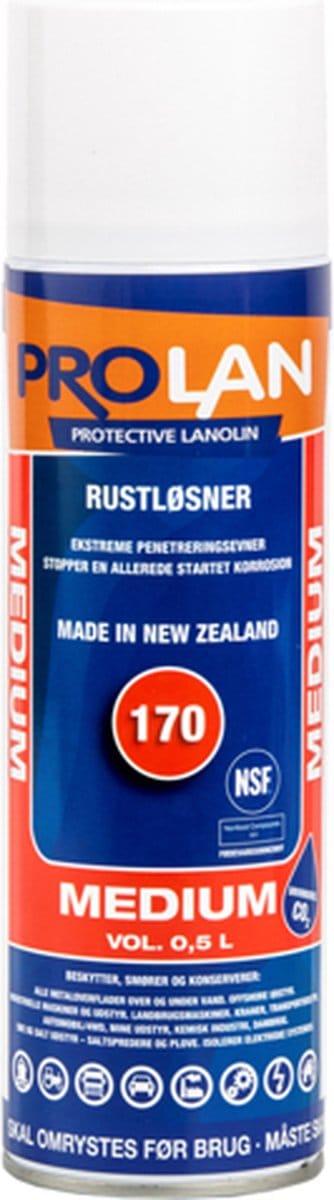 Prolan Medium 170 spray 0,5L – kruipolie – roestoplosser – beschermt tegen corrosie – Lanoline De natuurlijke krachtigste kruipolie ooit – 100% veilig, duurzaam en effectief.
