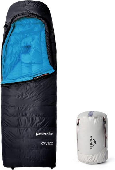 Donsslaapzak - Winterslaapzak - Outdoor kamperen - Ultralicht en compact - 220 x 85 cm - Zwart