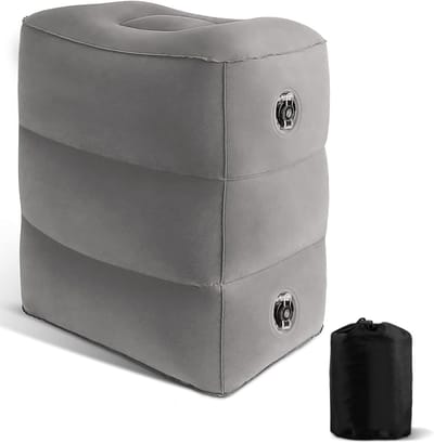 SnelShoppen - Opblaasbare Voetsteun voor Reizen, In Hoogte Verstelbare Footrest Cushion voor Vliegtuigen, Auto's, Bussen, Treinen, Kinderen, Comfortab