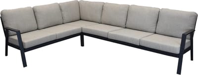 Barolo hoek loungeset 3-delig aluminium antraciet