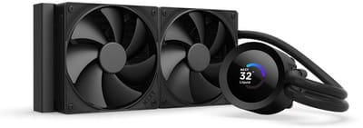 NZXT Kraken Plus 240 Black - Afmeting radiator: 240 mm - Intel LGA: 1851, 1700, 1200, 115x - AMD AM5, AM4 - 1.54" IPS LCD - 2x F120P Static Pressure Fan - 4-pin PWM - 8 ARGB Led's - zwart