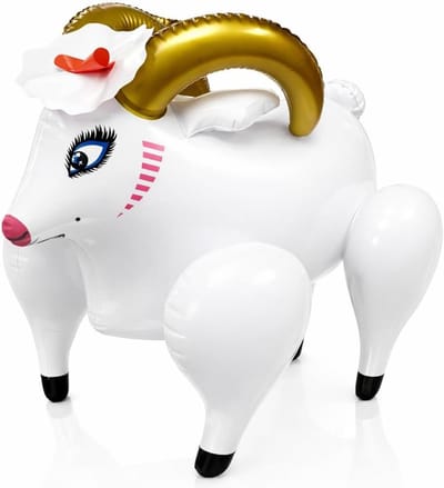 Opblaasbare geit - Blow-up geit - Feestdecoratie - Duurzaam vinylmateriaal - 40 x 35 cm - Veelkleurig