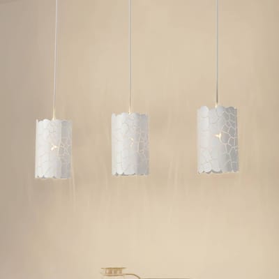 Lindby - hanglamp - 3lichts - Metaal - H: 25 cm - E27 - wit