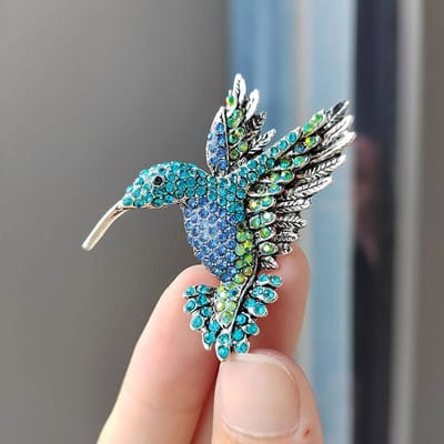 Grensoverschrijdende buitenlandse handel Europese en Amerikaanse high-end strass kolibrie broche dier gray