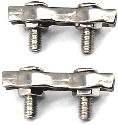 Dailygoods- Kabelklem Dubbele Clips - Kabelverbinder - Kabelklemmen - Staaldraadklem - Set van 2 - 304 Roestvrij Staal - Draadklem