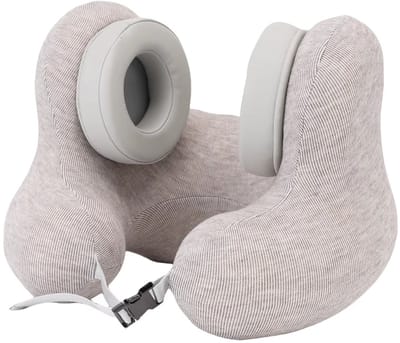 Reis Nekkussen U-vorm met Ruisonderdrukking en Afneembare Magnetische Oorwarmers – 360° Comfort voor Trein, Vliegtuig en Auto