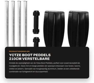 Dailygoods- Bootpeddels 210cm - Opblaaspeddel - Aluminium - Drijvende Peddel - Lichtgewicht - Duurzaam en Anticorrosie - Peddels