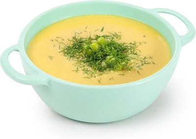 Plasticforte Soepkommen met hengsels - Campinglife - kunststof - D11 x H5 cm - 370 ml - mintgroen - stapelbaar - onbreekbaar