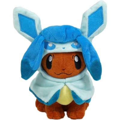 7 Styles 8  Pokemon Eevee Poncho Umbreon Espeon Jolteon Vaporeon Sylveon Flareon Poupée Peluche Jouets en Peluche bleu clair