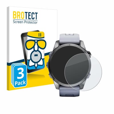 BROTECT - Screenprotector voor Garmin Fenix 7S (42 mm) - Folie Beschermfolie Beschermglas matte 3 Stuks
