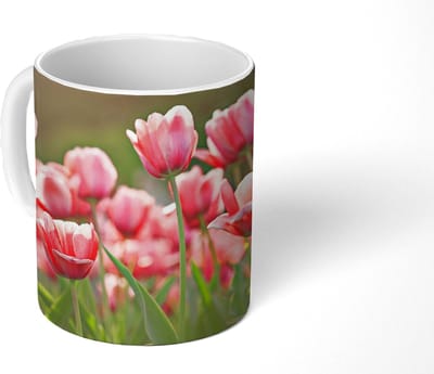 Mok - Koffiemok - Tulpen - Zon - Lente - Mokken - 350 ML - Beker - Koffiemokken - Theemok