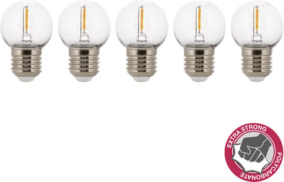Bailey | 5x LED Kogellamp | Grote fitting E27 | 1W