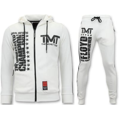 Exclusieve Joggingpak Heren - TMT Floyd Mayweather Set - Wit