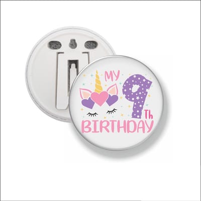Button Met Clip 58 MM - My 9th Birthday