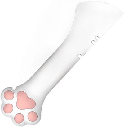 E-Ambar - Kattenflesopener voor huisdier - Siliconen materiaal - Multifunctionele bliklepel - Gemakkelijk voedsel uit blikje halen - Wit