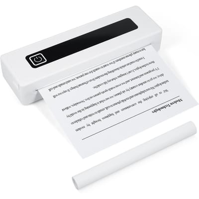 A4 Draagbare Printer Thermisch Papier Afdrukken voor Reizen Mobiele Foto Printer Draadloze BT-verbinding wit